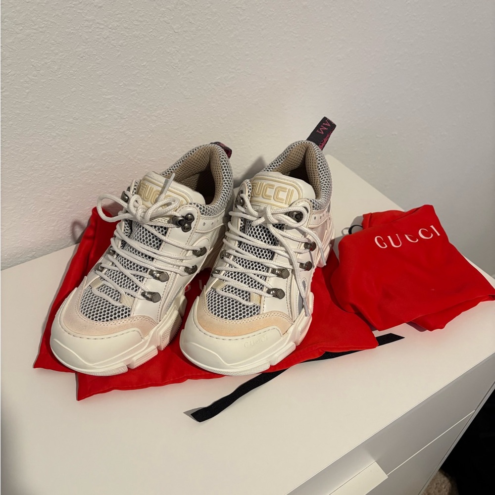 Gucci Cream and Gray Women's Sneakers
